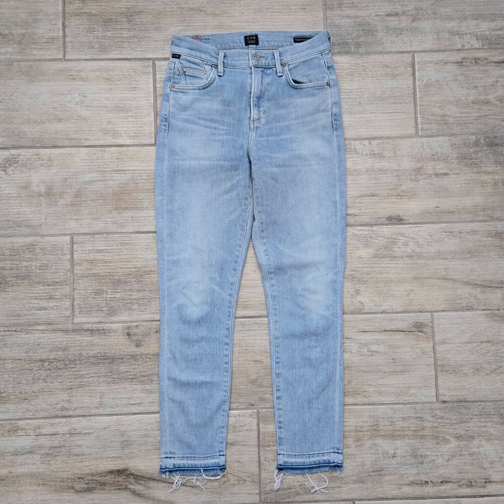 Citizens of Humanity Rocket Crop Skinny Jeans Women's High Rise Raw Hem Ankle 25
